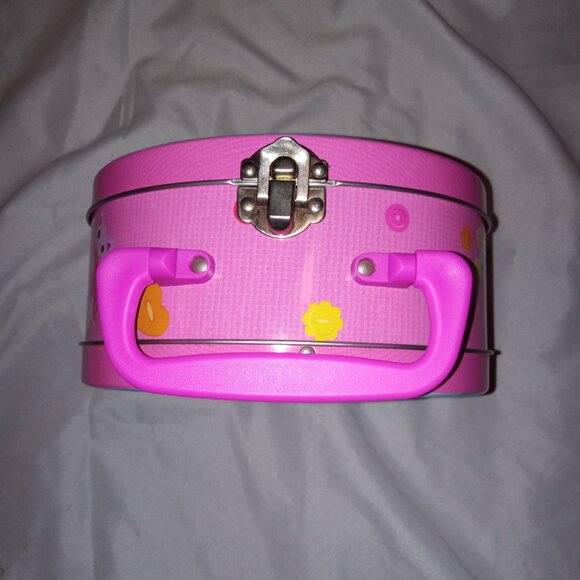 The Tin Box Co LalaLoopsy Collectible Round Lunch Tin – Pink & Blue Polka Dot - Picture 2 of 5